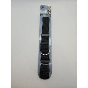 Dog Collar Size M Medium Solid Black Adjustable Greenbrier Kennel Club  14-20 In